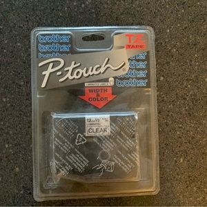 Brother 1/2 Inch (12 mm) x 26.2 ft (8 m) Black Ink Clear Laminated Labeling Tape